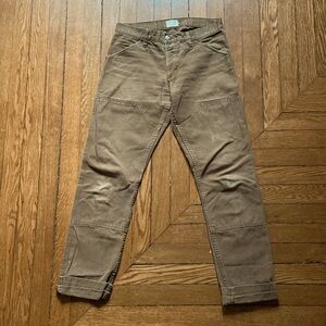 Taylor Stitch Good Acre Duck Canvas double-knee chore pants size 30 distressed